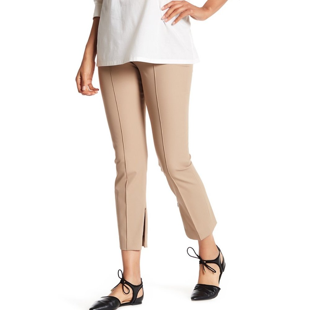 Theory Solid Flat Front Pant Sand Khaki - image 1